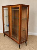 Vintage Mid Century Glazed Display | Drinks Cabinet With Gold Detailing