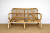 Mid Century Bamboo, Rattan, Two Seater Sofa, Boho Decor, Wicker Garden Furniture, Living Room, Reading Nook, Bedroom, Conservatory Furniture