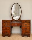 Art Deco Walnut Dressing Table with Oval Mirror