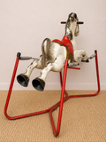 Vintage Metal Children's Rocking Horse | Mid Century Modern Nursery Toy
