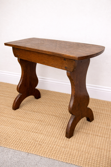 Antique Oak Lamp Table | Occasional Table | Wooden Primitive Stool