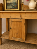 Antique Pine Washstand with Cupboard, Open Shelf & Towel Rail