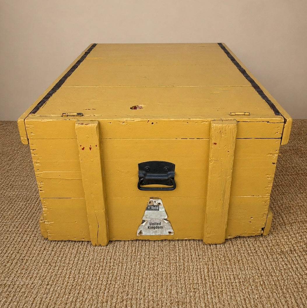Vintage P&O Steamer Trunk | Original Metal Liner | Coffee Table | Storage Chest