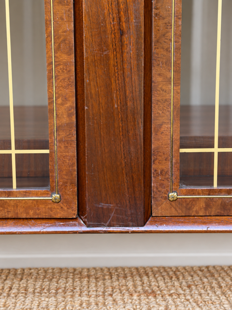 Vintage Mid Century Glazed Display | Drinks Cabinet With Gold Detailing