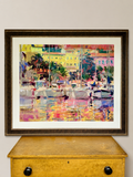 Large Framed Harbour Scene | Oversized Coastal Wall Art | Professionally Framed