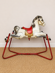 Vintage Metal Children's Rocking Horse | Mid Century Modern Nursery Toy