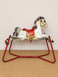 Vintage Metal Children's Rocking Horse | Mid Century Modern Nursery Toy