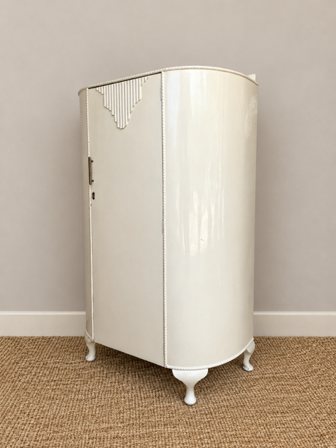 Vintage Art Deco Cream Storage Cabinet
