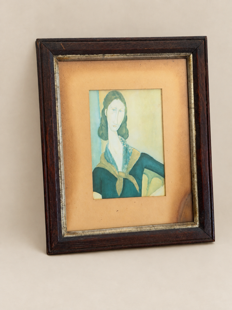 Vintage Modigliani - Portrait of Jeanne | Dark Wood Frame