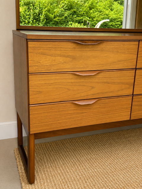 Vintage Europa Dressing Table With Mirror | Mid-Century Sideboard & Media Unit
