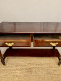 Vintage Mahogany Two Drawer Console Table With Lower Shelf