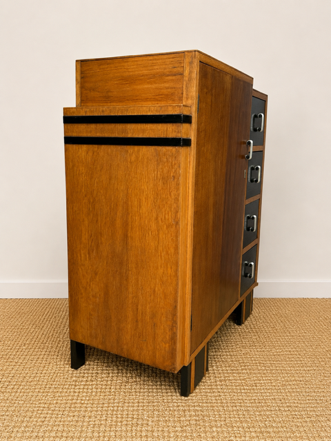Art Deco Oak Cocktail Cabinet & Vintage Drinks Cabinet