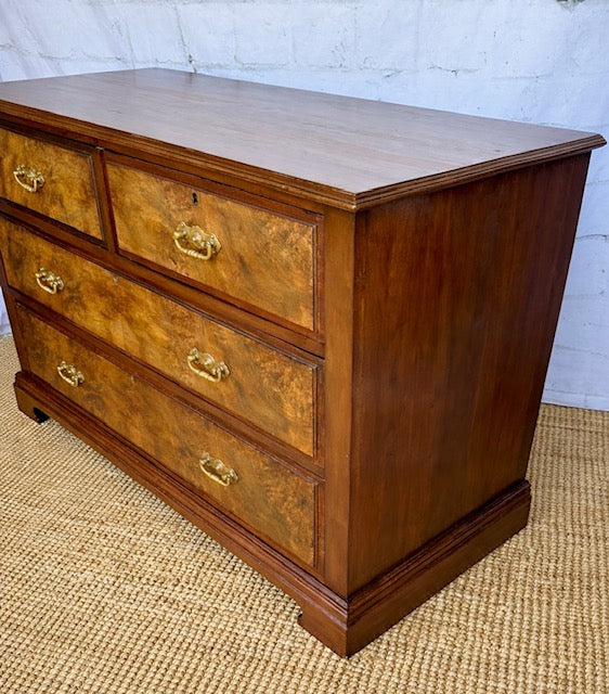 Antique Georgian Burr Walnut Chest Of Drawers | Walnut Chest | English Country Furniture