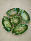 Vintage Grazing Platter, Serving Dish, Green, Lustreware, Cabbageware, Snack Bowls, Nibble Dishes, Table Centrepiece, Christmas Tableware