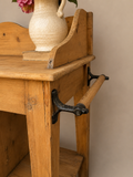Antique Pine Washstand with Cupboard, Open Shelf & Towel Rail