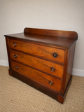 Early Victorian Flame Mahogany Chest of Drawers | Antique Mahogany Chest | English Country Furniture