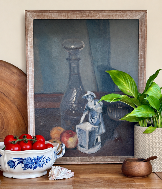 Vintage Original Still Life Oil Painting, Signed Canvas Artwork