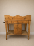 Antique Pine Washstand with Cupboard, Open Shelf & Towel Rail