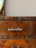 Art Deco Walnut Dressing Table with Oval Mirror