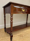 Vintage Mahogany Two Drawer Console Table With Lower Shelf
