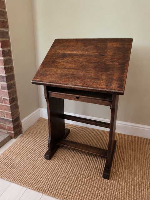 Arts & Crafts Oak Display Reading Lectern | Antique Shop & Restaurant Display