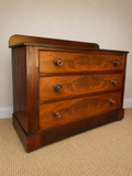 Early Victorian Flame Mahogany Chest of Drawers | Antique Mahogany Chest | English Country Furniture