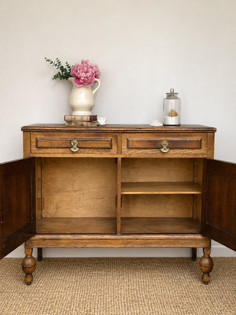 Antique Art Deco Sideboard With Drawers, With Original Details, English Country Style, Hall Console, Drinks Cabinet