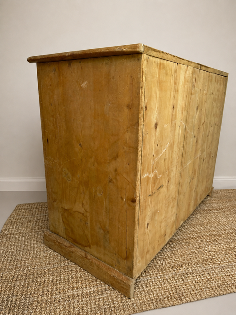 Antique Pine Sideboard Cupboard | Rustic Pine Cabinet | Hall Console | Country Kitchen Storage
