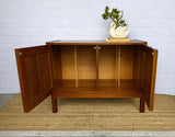 Mid Century Teak Record Cabinet / Small Sideboard / Bedside, Retro Furniture, Living Room, Hallway Storage, Danish Style Decor