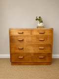 Vintage Large Mid Century Golden Oak Chest Of Drawers | Dovetail Joints