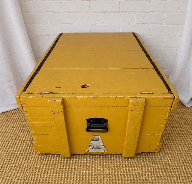 Vintage P&O Steamer Trunk | Original Metal Liner | Coffee Table | Storage Chest