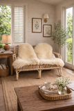 Mid Century Bamboo, Rattan, Two Seater Sofa, Boho Decor, Wicker Garden Furniture, Living Room, Reading Nook, Bedroom, Conservatory Furniture
