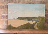 Vintage Large Original Coastal Oil Painting On Board | Seascape | Wall Art