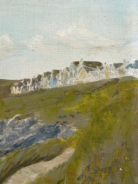 Vintage Large Original Coastal Oil Painting On Board | Seascape | Wall Art