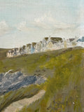 Vintage Large Original Coastal Oil Painting On Board | Seascape | Wall Art