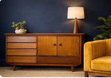 Mid Century Modern Small Sideboard, Hall Console, Cabinet, Entryway Furniture, Media Unit, Living Room Furniture, Scandi, Danish Style, Retro Decor