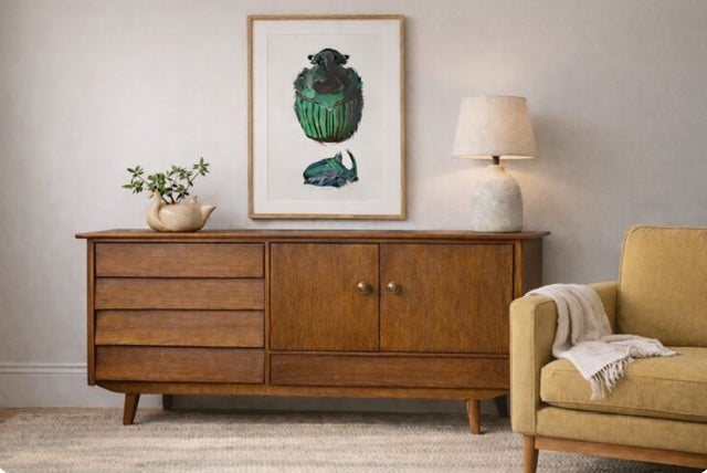 Mid Century Modern Small Sideboard, Hall Console, Cabinet, Entryway Furniture, Media Unit, Living Room Furniture, Scandi, Danish Style, Retro Decor