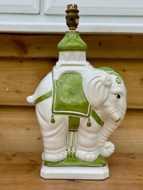 Mid Century Italian Ceramic Elephant Table Lamp, Large Bedside Lamp, Animal Shape Quirky Lighting, Hollywood Regency Style, Maximalist Decor