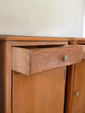 Pair Of Vintage Lebus Golden Oak Bedside Cabinets | Art Deco Bedside Cupboards | English Oak Bedside Storage