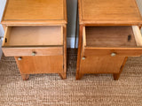 Pair Of Vintage Lebus Golden Oak Bedside Cabinets | Art Deco Bedside Cupboards | English Oak Bedside Storage