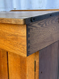 Antique Oak Lectern With Lift Up Lid And Cupboard, School Cabinet, Speakers Stand, Library Writing Table, Restaurant, Vintage Reception Counter, Wooden Desk With Storage, Hall Console