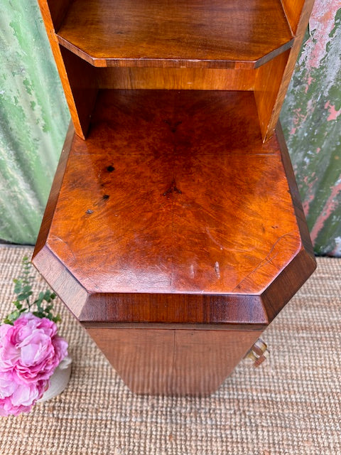 Art Deco Walnut Burr, Single Bedside Table, Gentleman's Cabinet, 1930's Art Deco Bedroom Furniture, Drinks Cabinet, Night Stand, English Country Decor