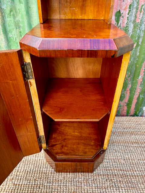 Art Deco Walnut Burr, Single Bedside Table, Gentleman's Cabinet, 1930's Art Deco Bedroom Furniture, Drinks Cabinet, Night Stand, English Country Decor