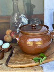 Large Vintage Glazed Stoneware Pot With Lid | Country Style Kitchen