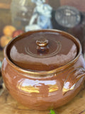 Large Vintage Glazed Stoneware Pot With Lid | Country Style Kitchen