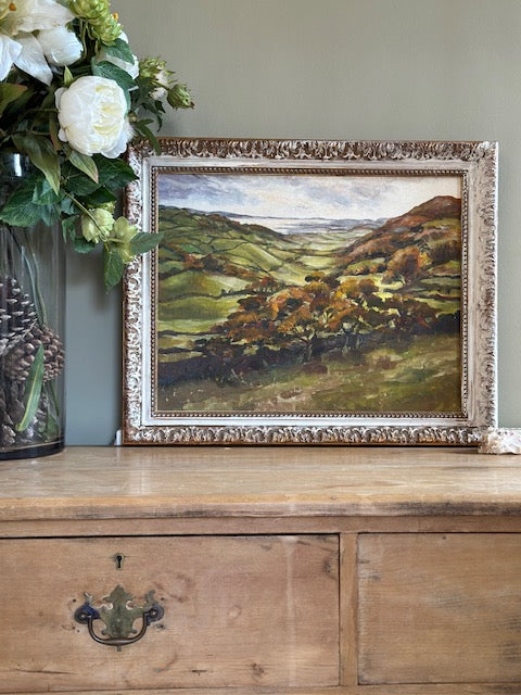Vintage Framed Landscape Oil Painting On Board, English Countryside, Seasonal Scene, Original Artwork, Gallery, Hanging Wall Art, Home Decor