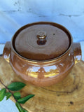 Large Vintage Glazed Stoneware Pot With Lid | Country Style Kitchen