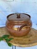 Large Vintage Glazed Stoneware Pot With Lid | Country Style Kitchen