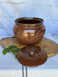 Large Vintage Glazed Stoneware Pot With Lid | Country Style Kitchen