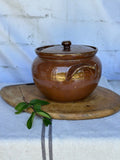 Large Vintage Glazed Stoneware Pot With Lid | Country Style Kitchen